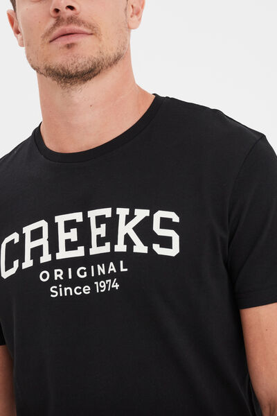 T-shirt manches courtes coton Creeks noir homme