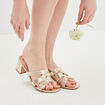 Mules à talons métallisées jaune or femme