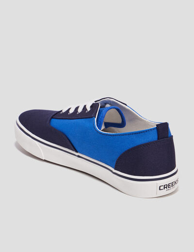 Tennis en toile à lacets bleu homme
