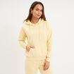 Sweat hoodie molleton &agrave; capuche jaune clair femme