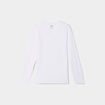 T-shirt col en V manches longues coton blanc homme