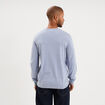 Pull droit col rond coton m&eacute;lang&eacute; bleu clair homme
