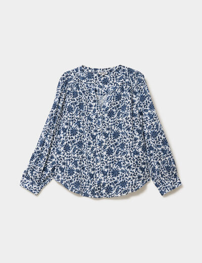 Blouse boutonn&eacute;e blanc femme grande taille