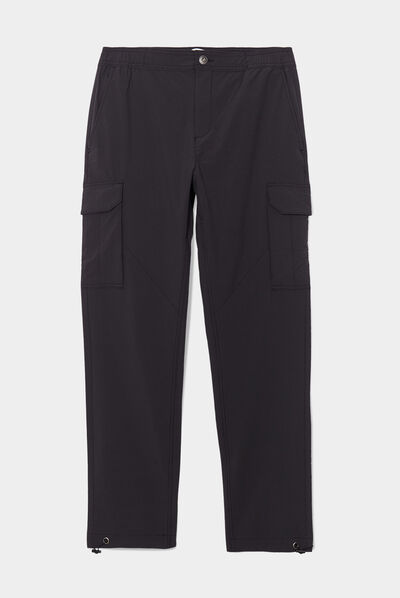 Pantalon cargo stretch noir homme