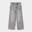 Jean large taille ajustable coton denim gris fille