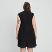 Robe évasée fluide col cache-coeur noir femme grande taille