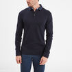 Polo manches longues coton bleu foncé homme