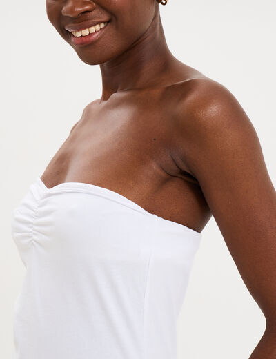 Bustier ajust&eacute; coton majoritaire blanc femme