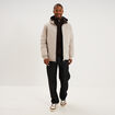 Blouson r&eacute;versible &agrave; capuche zipp&eacute; beige homme