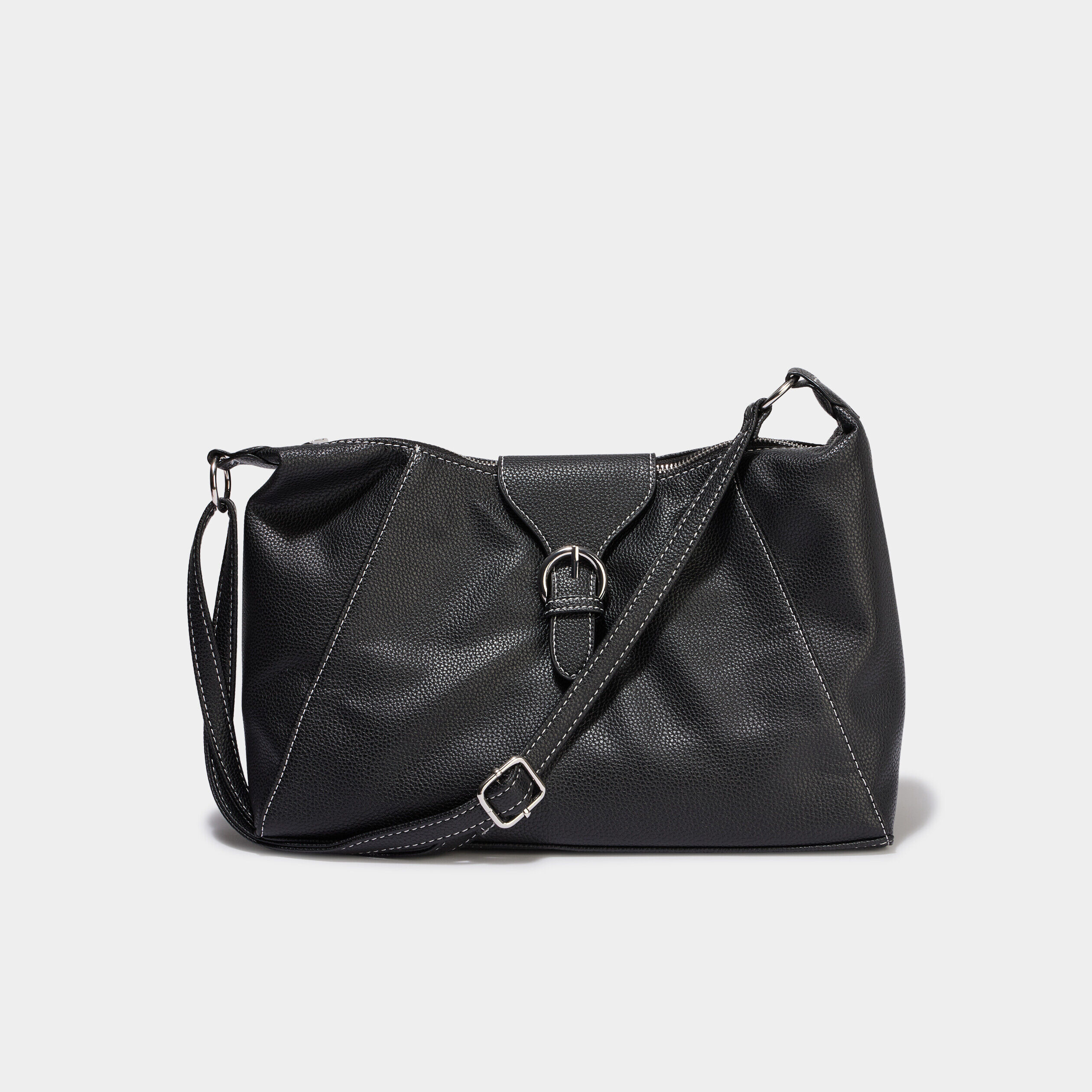 Sac porté-épaule rectangulaire noir femme LH