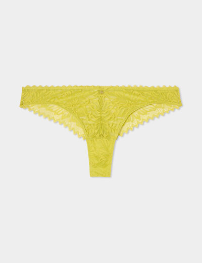 Tanga en dentelle Mosquitos jaune fluo femme