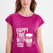 Ensemble pyjama corsaire t-shirt violet femme
