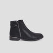 Bottines zippées avec perforations noir femme