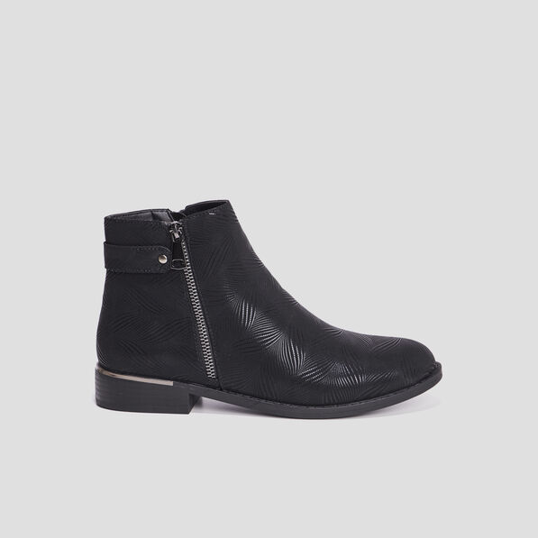 bottines zippees avec perforations noir femme Bottines zippées avec perforations noir femme