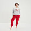 Ensemble pyjama pilou pantalon gris clair femme grande taille