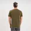T-shirt manches courtes col tunisien vert kaki homme