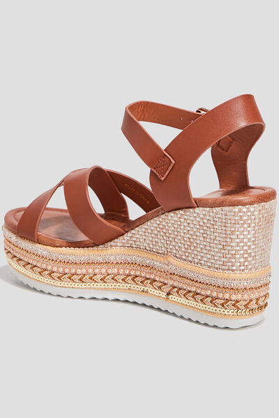 Sandales compensées Liberto marron femme