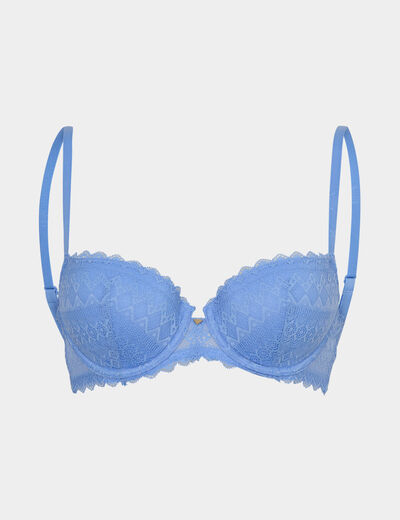 Soutien-gorge corbeille dentelle bleu lavande femme