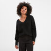 Pull col réversible noir femme