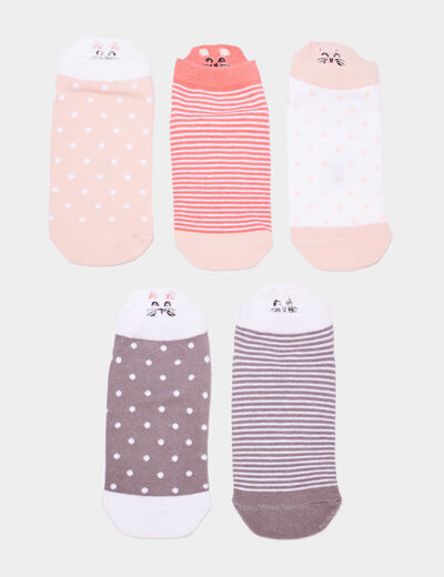 Lot 5 paires socquettes rose fille