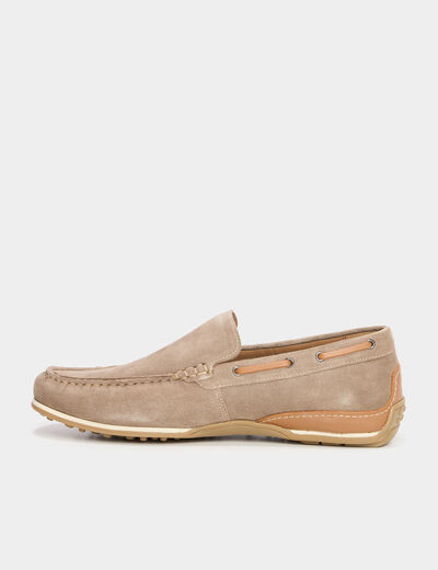 Mocassins en cuir sable homme