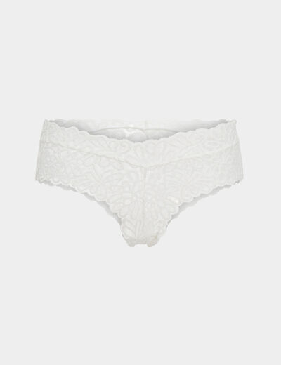 Shorty en dentelle blanc femme