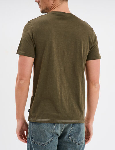 T-shirt manches courtes 1 poche Creeks vert kaki homme