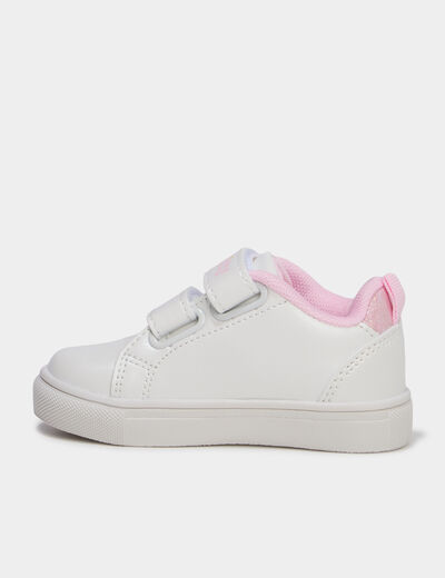 Baskets &agrave; scratchs Hello Kitty blanc b&eacute;b&eacute; fille