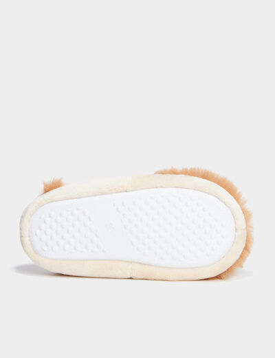 Chaussons fausse fourrure marron clair garçon