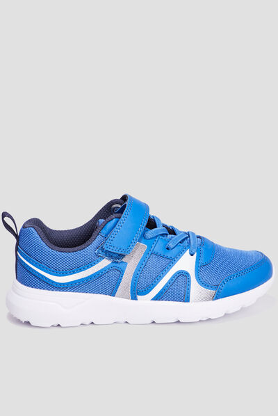 Baskets running à scratchs Rexited bleu garçon