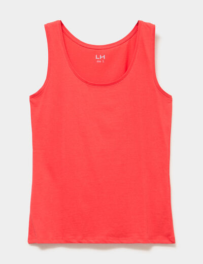 D&eacute;bardeur bretelles larges coton rouge femme