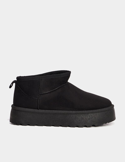 Bottines compens&eacute;es fourr&eacute;es Creeks noir femme