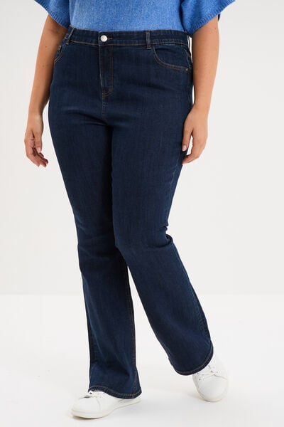 Jean flare 5 poches taille haute denim brut femme grande taille