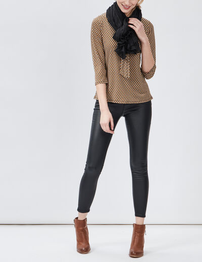 Foulard aspect froissé noir femme