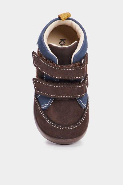 Bottillons en cuir Kickers Kinop marron bébé garçon