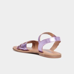 sandales brides tressees en cuir violet fille Sandales brides tressées en cuir violet fille