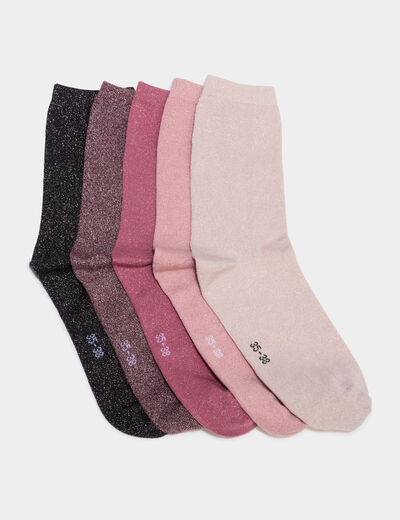 Lot 5 paires chaussettes bordeaux femme