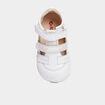 Salomé à scratchs en cuir Kickers blanc bébé fille