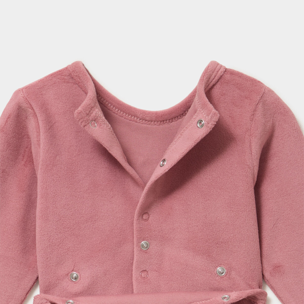 Dors-bien effet velours manches longues rose champagne b&eacute;b&eacute;