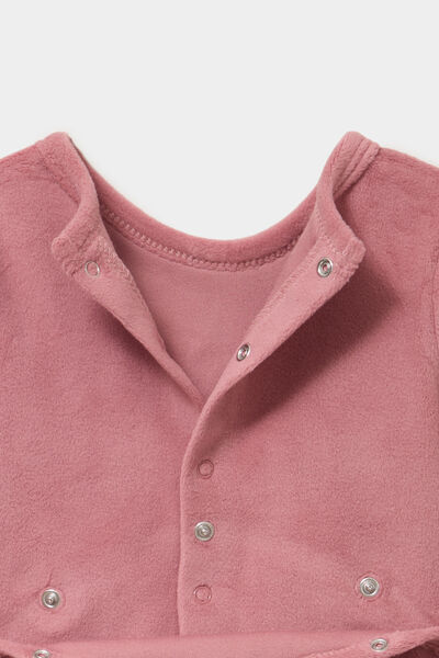 Dors-bien effet velours manches longues rose champagne b&eacute;b&eacute;