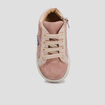 Baskets montantes en cuir rose bébé fille