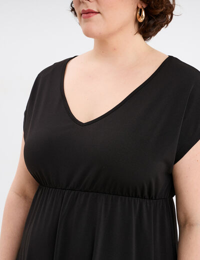 Robe patineuse à volants noir femme grande taille