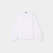 Blouse manches ballons brodées blanc femme