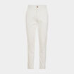 Pantalon chino droit stretch retroussé blanc homme