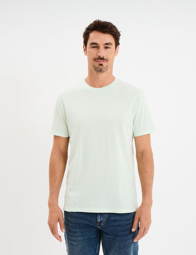 T-shirt en coton manches courtes vert pastel homme