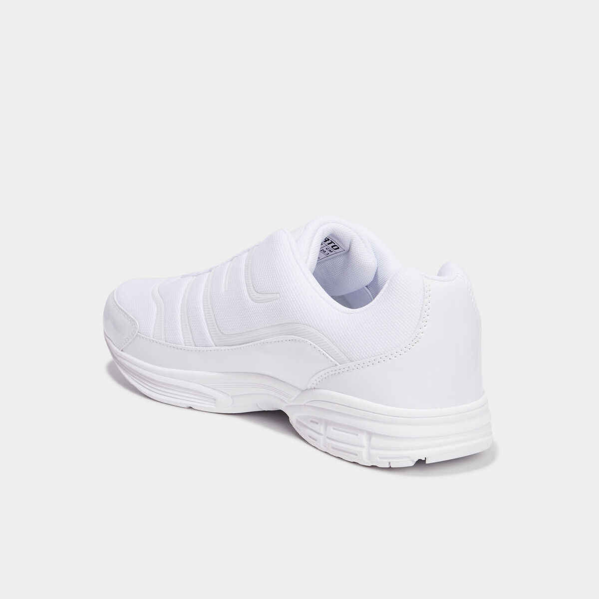 Baskets plates running élastiquées blanc homme