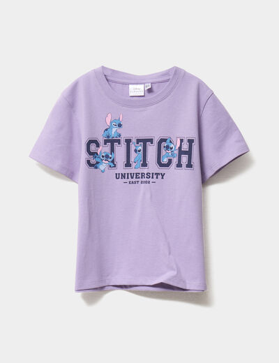 T-shirt manches courtes coton Stitch parme fille