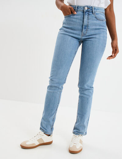 Jeans slim taille haute denim double stone femme