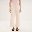 Pantalon large poche plaqu&eacute;e cropped ivoire femme