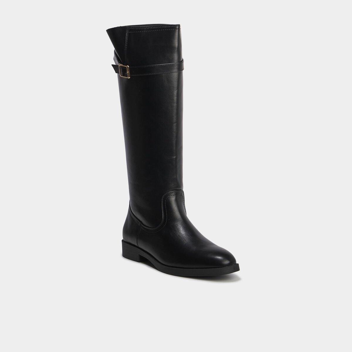 Bottes hautes avec boucles noir femme